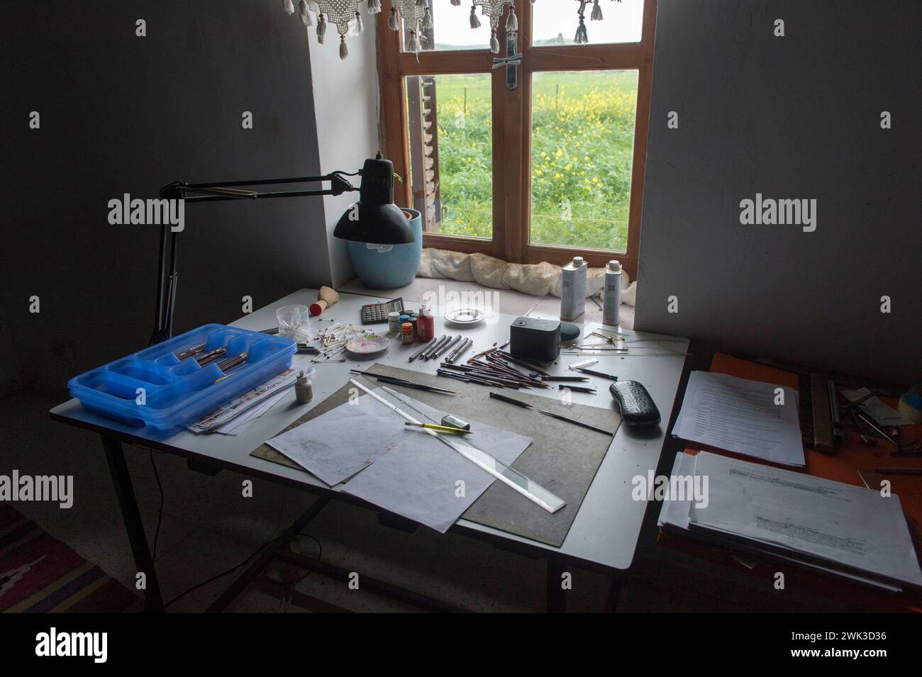 A draftsman's workplace Stock Photo