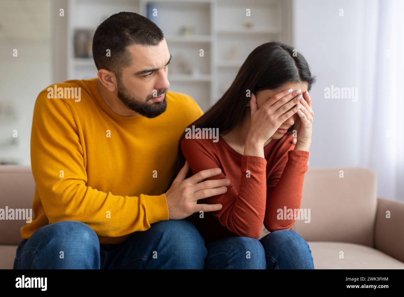 Closeup loving man comforting hi-res stock photography and images - Alamy