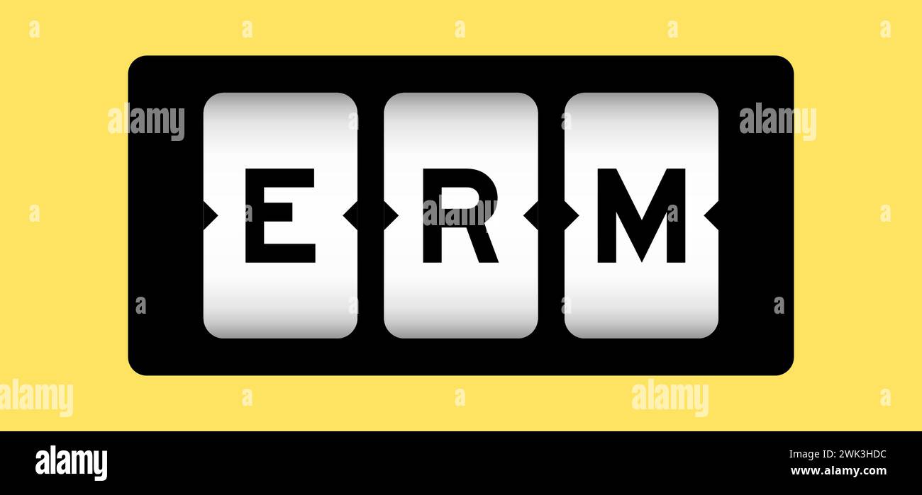 Black color in word ERM (Abbreviation of Enterprise risk management) on ...