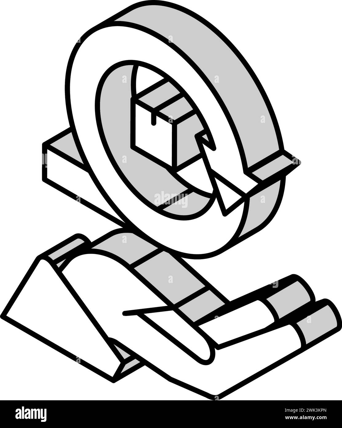 hand hold circular economy process isometric icon vector illustration ...