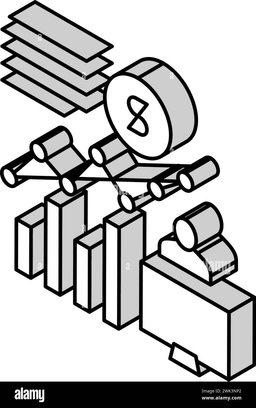 manager making market research isometric icon vector illustration Stock ...