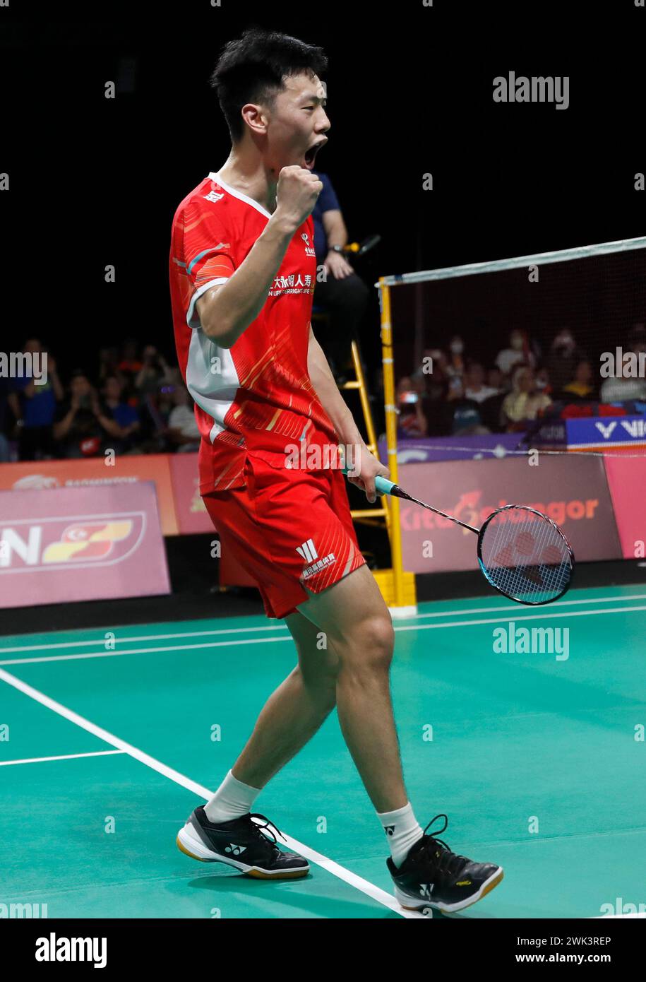 Kuala Lumpur, Malaysia. 18th Feb, 2024. Lei Lan Xi of China plays against Ewe Eogene of Malaysia