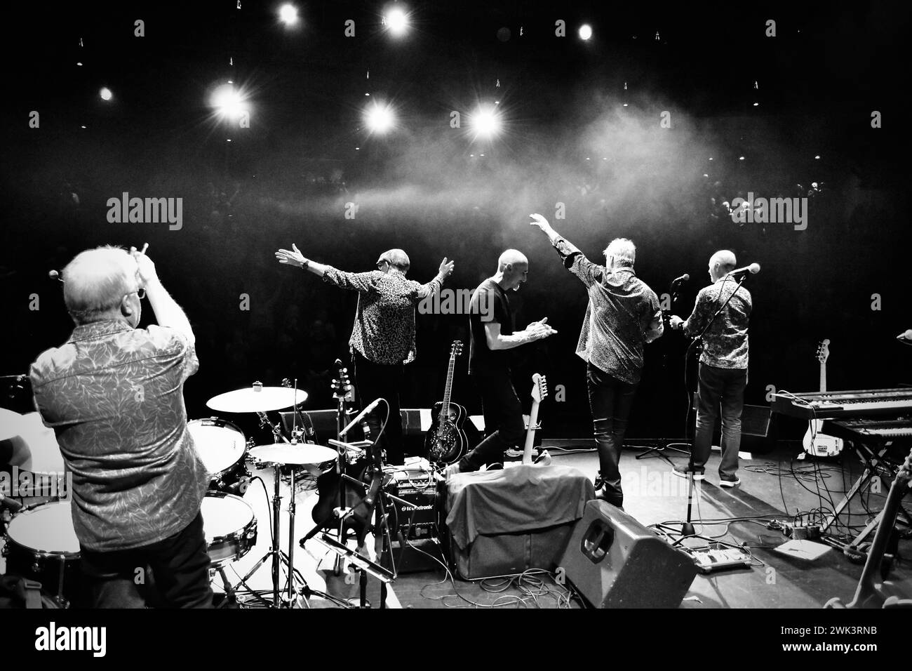 Folkrock band 'Lindisfarne' performing live in February, 2024. Credit