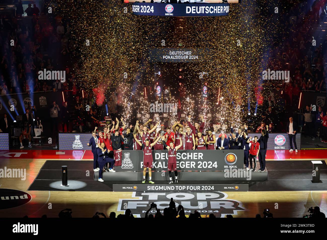 Munich, Germany. 18th Feb, 2025. Basketball BBL Cup, Bayern Munich