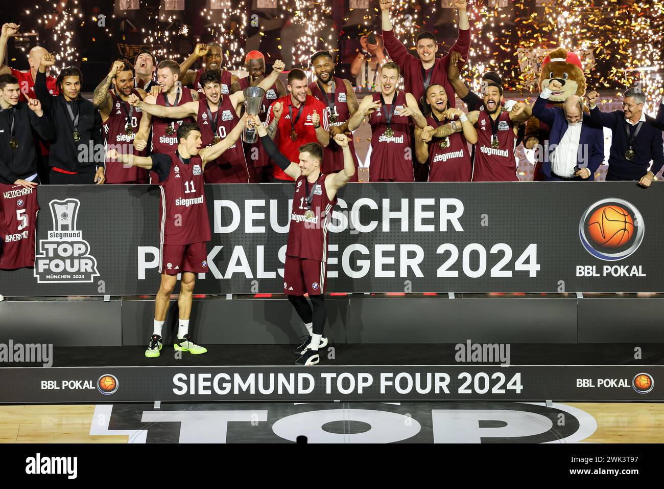 Munich, Germany. 18th Feb, 2024. Basketball BBL Cup, Bayern Munich