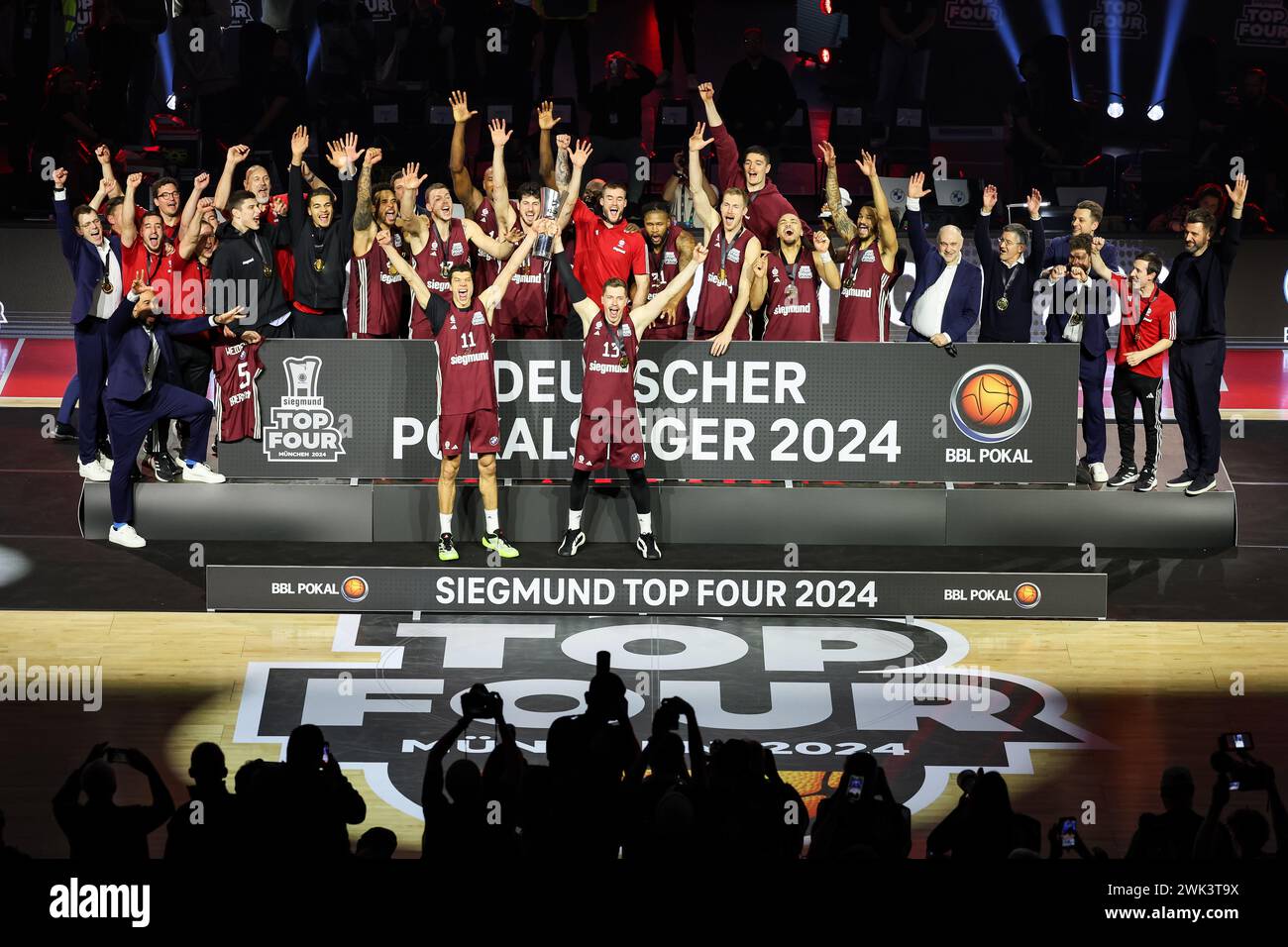 Munich, Germany. 18th Feb, 2024. Basketball BBL Cup, Bayern Munich