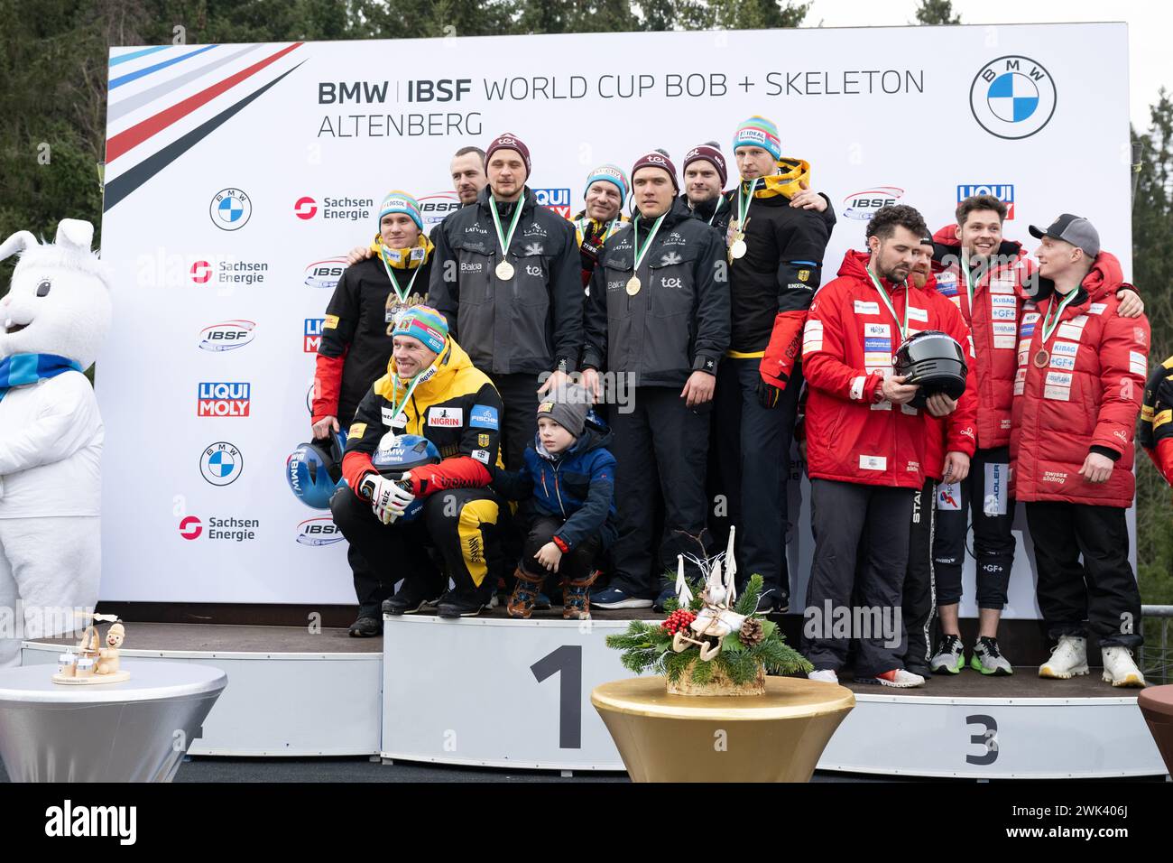 Davis Springis Altenberg, Germany. 18th Feb, 2024. Bobsleigh, World Cup, four-man ...