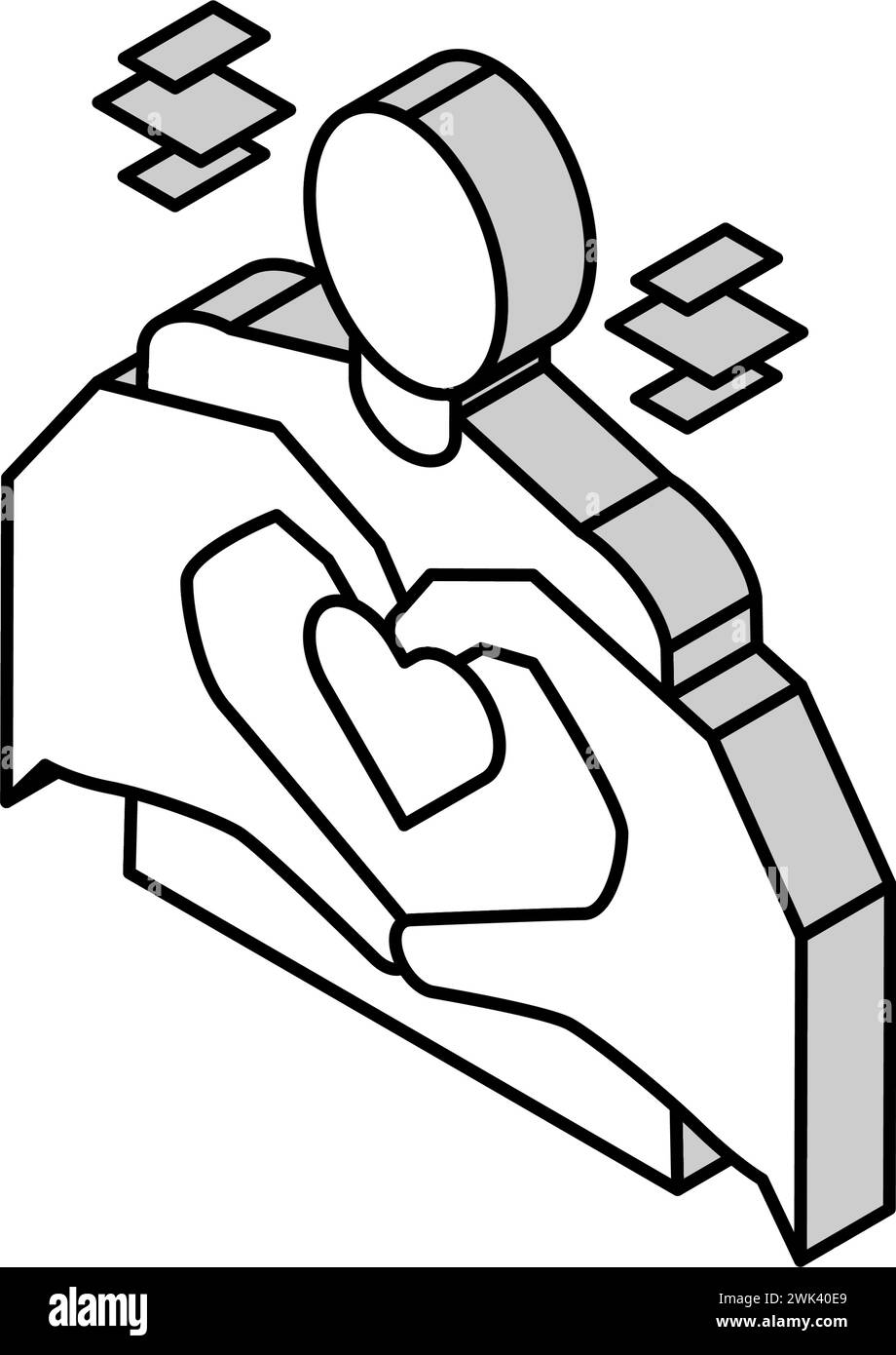 heart gesture on human body isometric icon vector illustration Stock ...