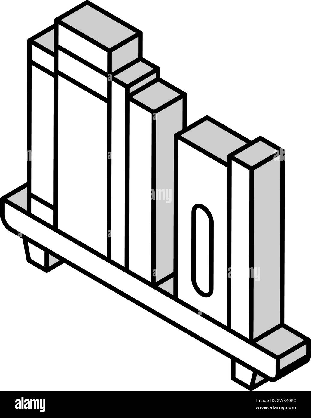 bookshelf with books isometric icon vector illustration Stock Vector ...