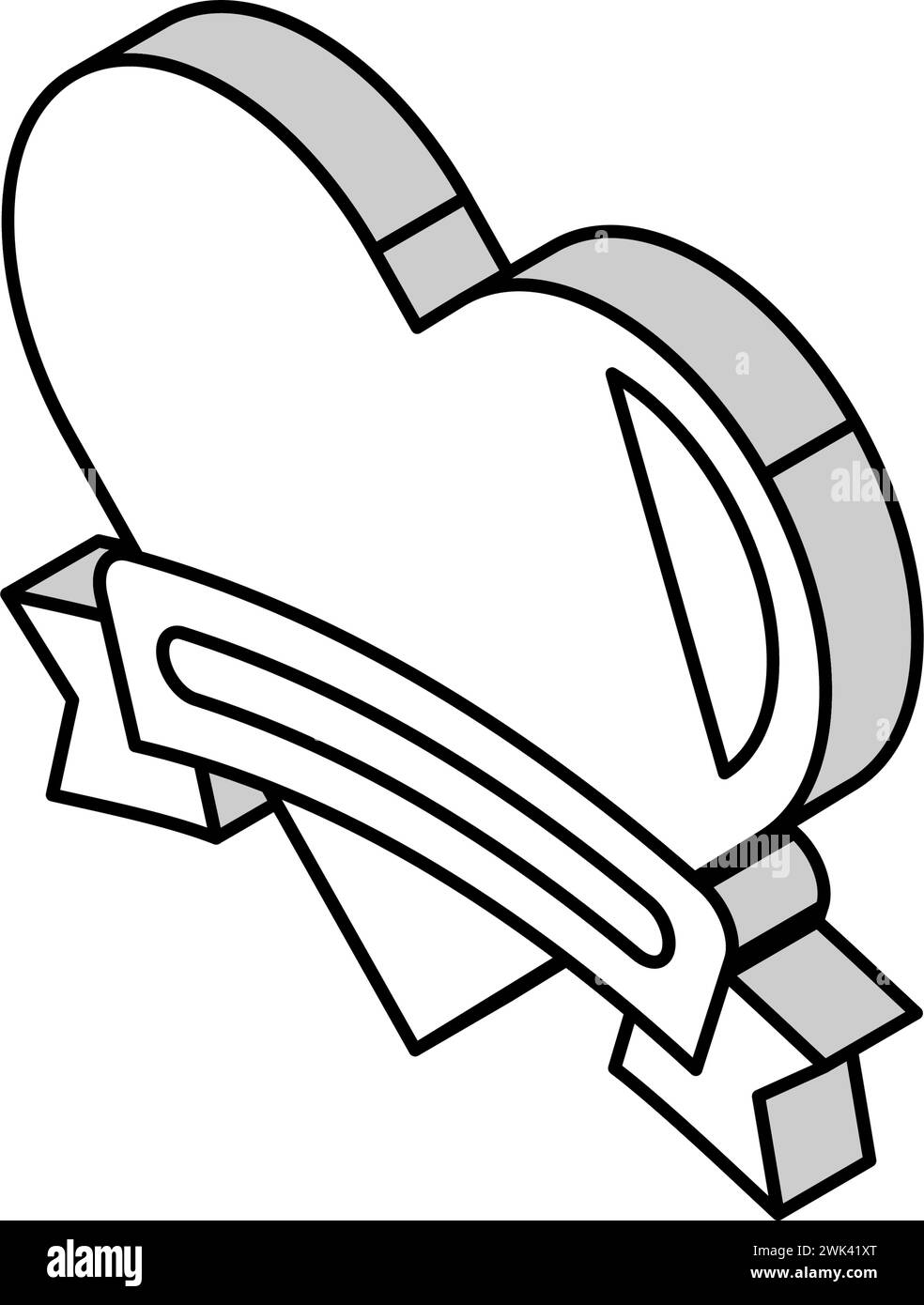 heart with ribbon logo isometric icon vector illustration Stock Vector ...