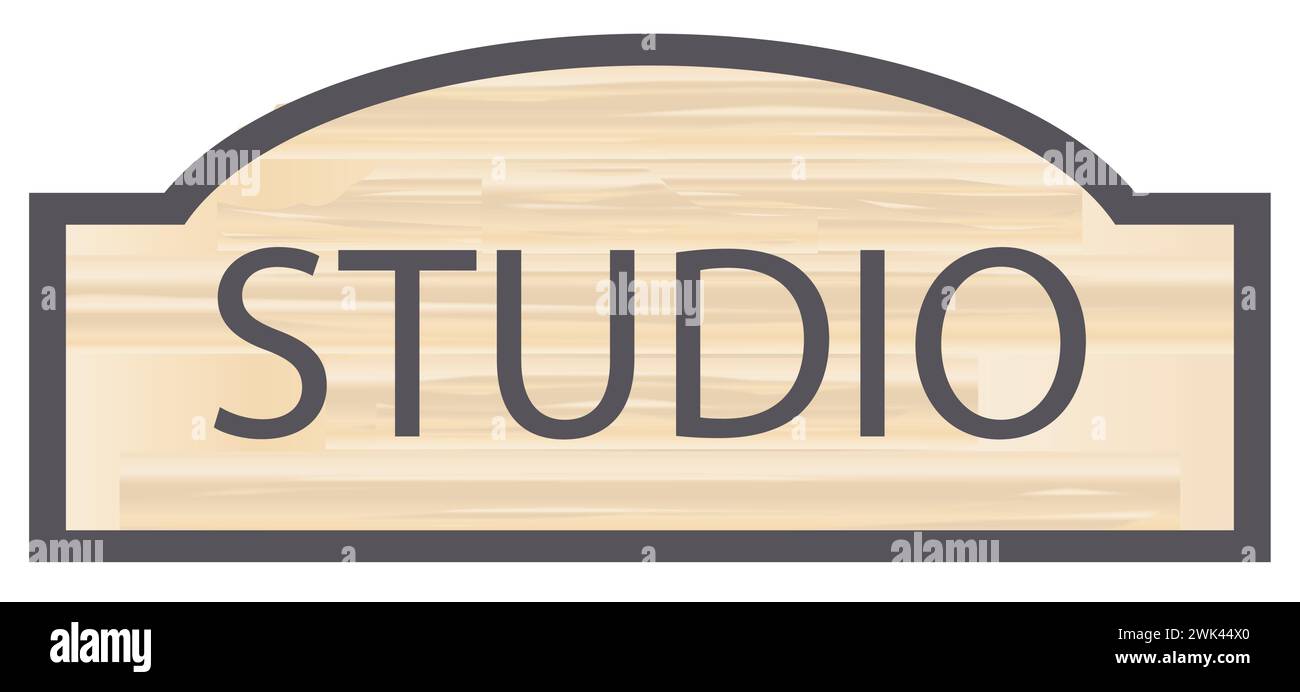 Wooden studio sign Stock Vector Image & Art - Alamy
