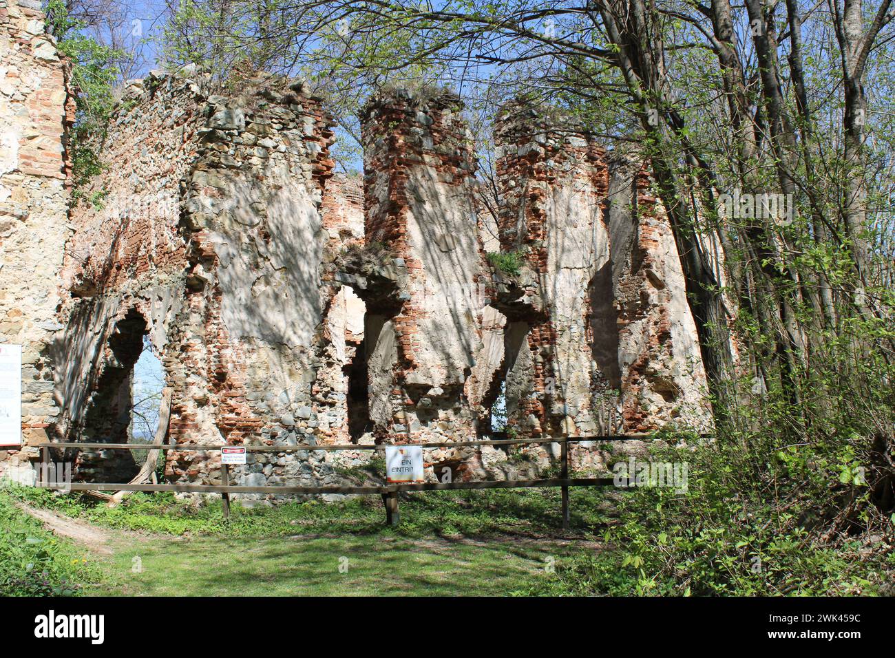 Detail of Landsee Castle ruins Stock Photo