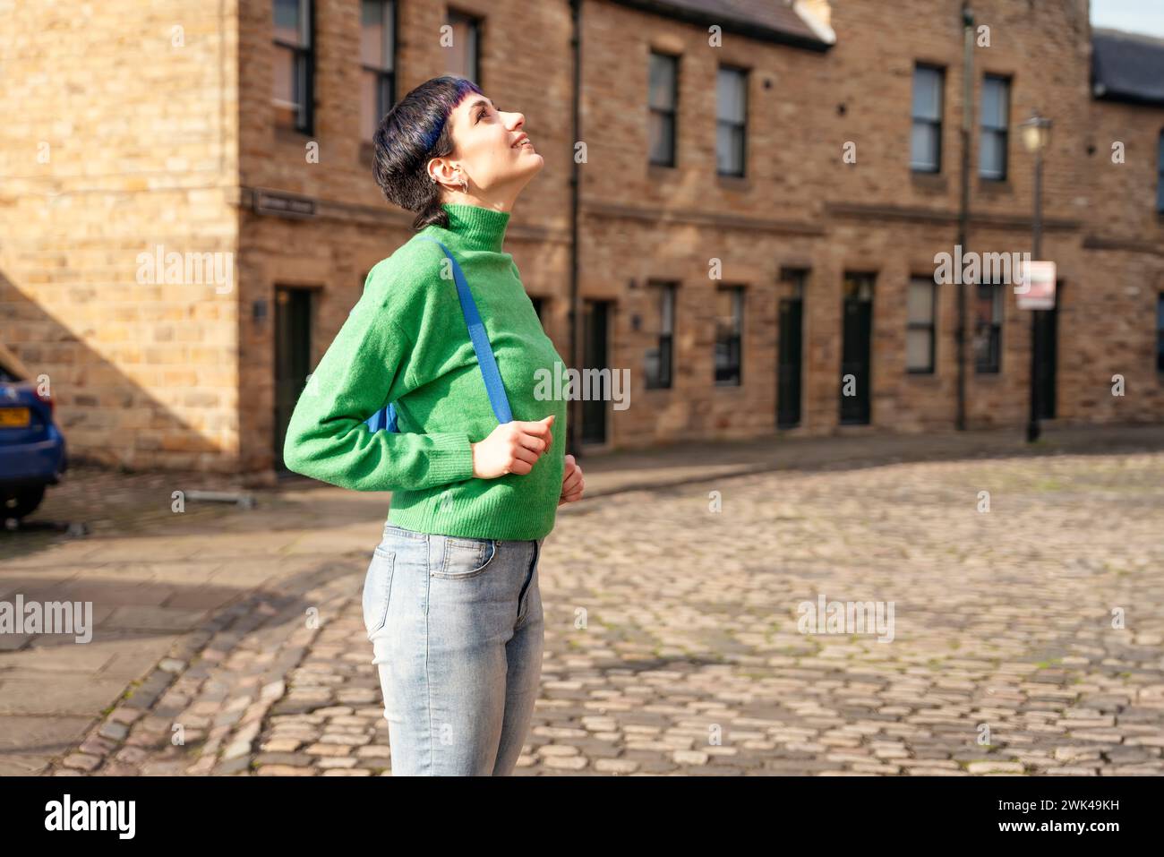 Happy smiling old woman walks hi-res stock photography and images - Alamy