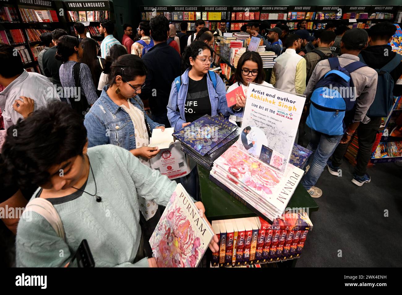 NEW DELHI, INDIA FEBRUARY 18 People in large numbers visit the World