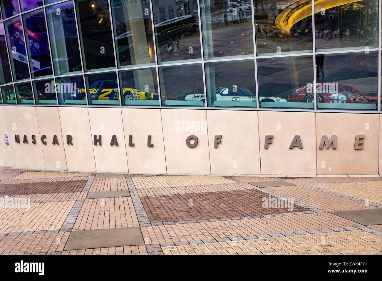 Charlotte, NC, USA - 12-27-2023: NASCAR Hall Of Fame building exterior at day tourist attraction Stock Photo