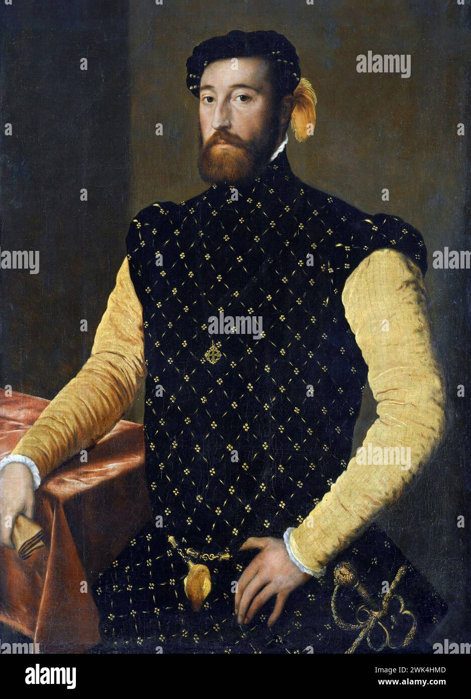 Garcilaso de la Vega. Portrait of the Spanish soldier and poet,  Garcilaso de la Vega (c. 1501-1536) , c. 1550-55 Stock Photo