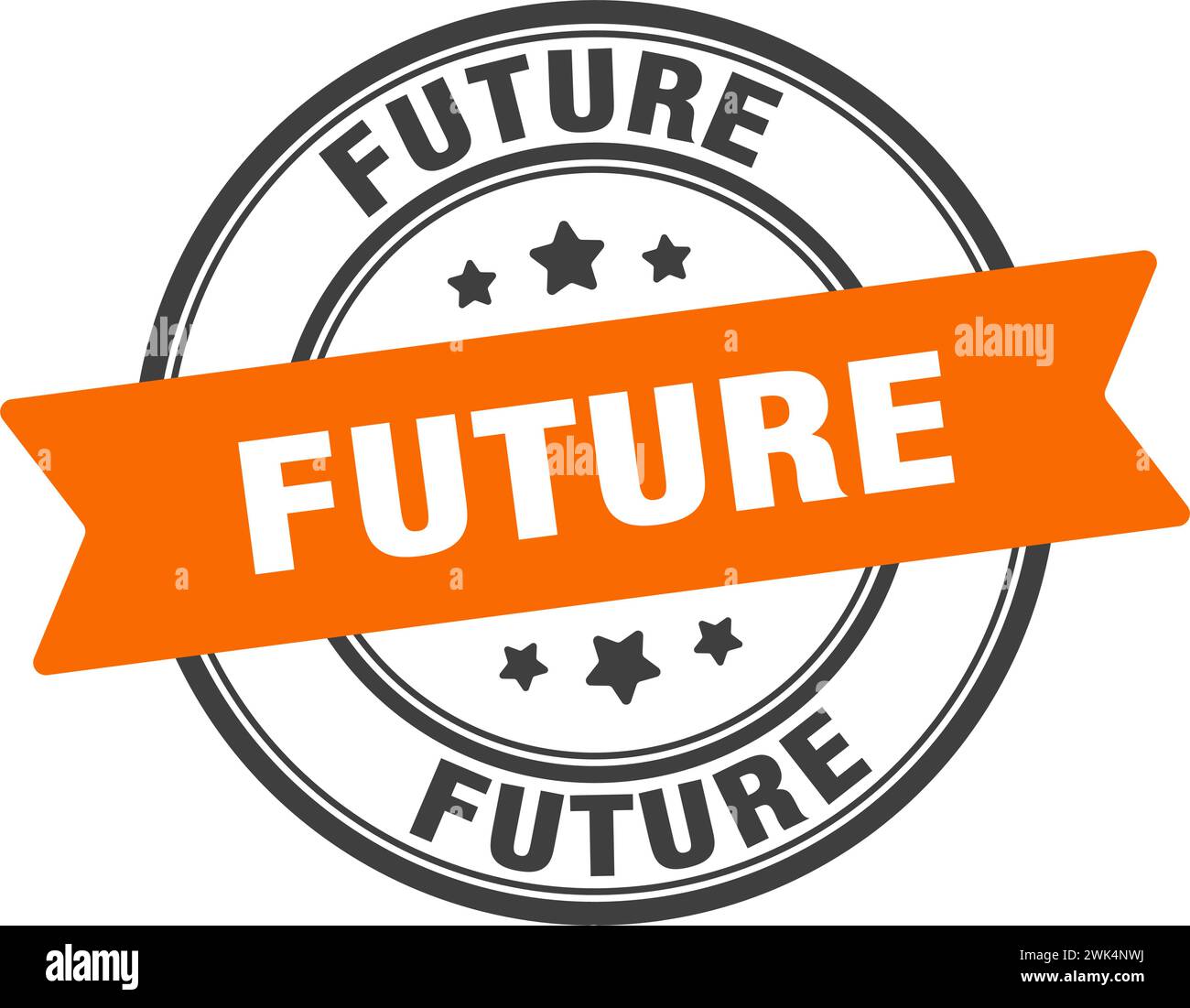 future stamp. future round sign. label on transparent background Stock