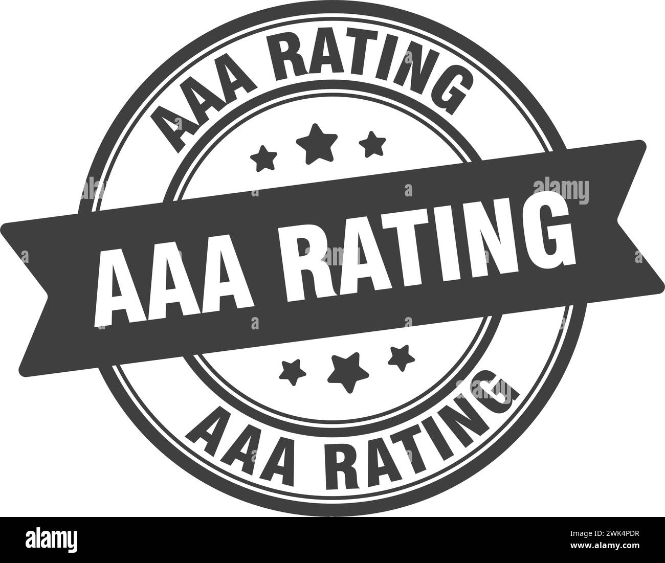aaa rating stamp. aaa rating round sign. label on transparent background Stock Vector