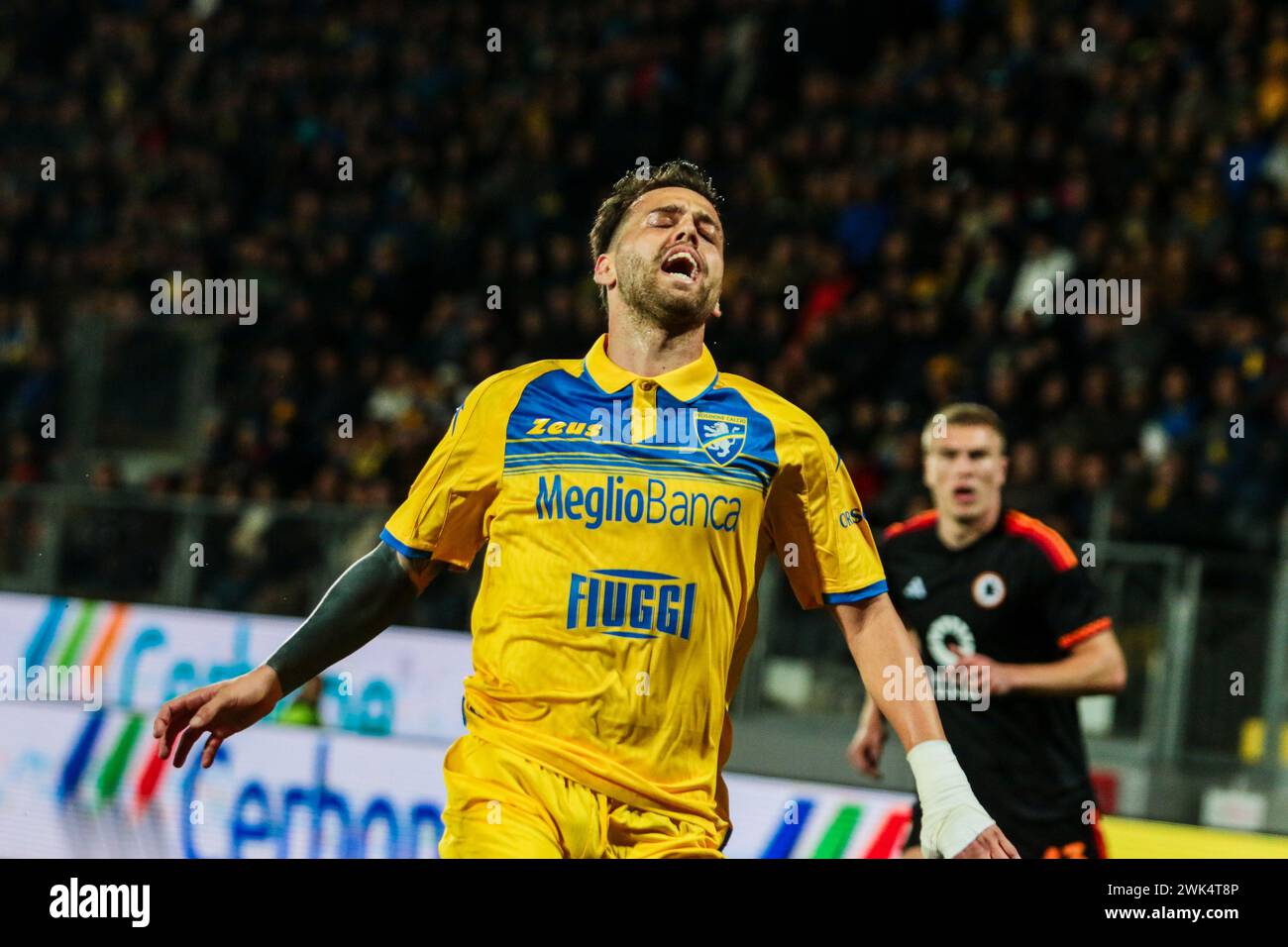 Frosinone, Italy. 18th Feb, 2024. Francesco Gelli of Frosinone Calcio during Frosinone Calcio vs AS Roma, Italian soccer Serie A match in Frosinone, Italy, February 18 2024 Credit: Independent Photo Agency/Alamy Live News Stock Photo