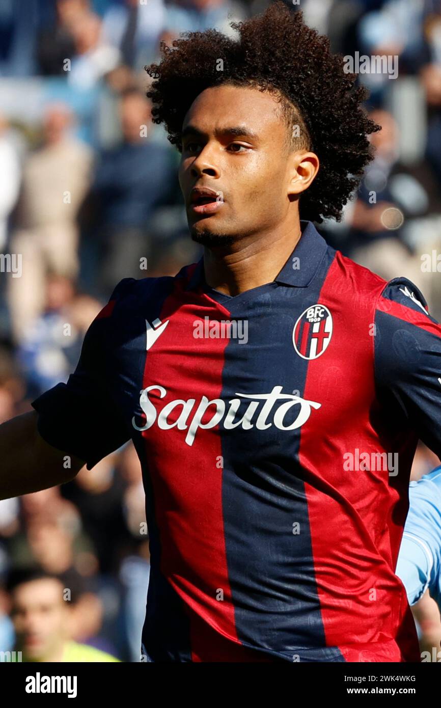 Joshua Zirkzee of Bologna looks on during Serie A soccer match SS Lazio