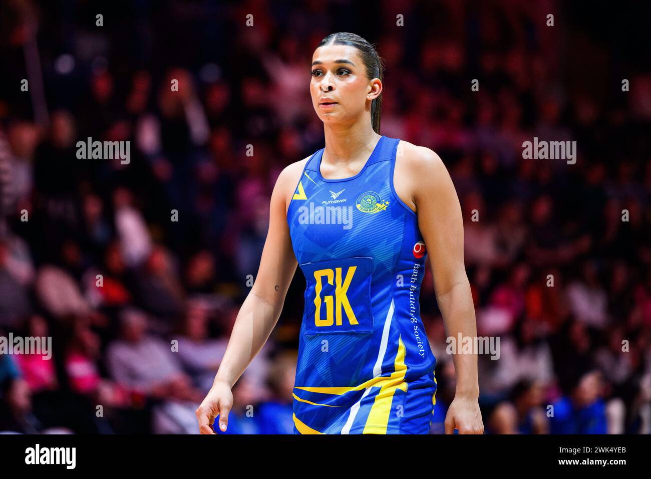 NOTTINGHAM, UNITED KINGDOM. Feb 17, 24. Jayda Pechora in action during todays match of Strathclyde Sirens v Team Bath during Netball Super League Season Opener 2024 at Motorpoint Arena on Saturday, February 17, 2024, NOTTINGHAM, ENGLAND. Credit: Taka G Wu/Alamy Live News Stock Photo