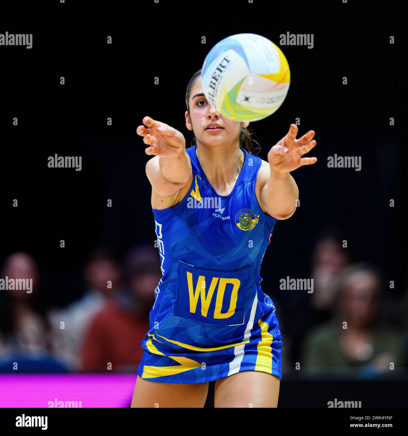 NOTTINGHAM, UNITED KINGDOM. Feb 17, 24. Ellie Ervine in action during todays match of Strathclyde Sirens v Team Bath during Netball Super League Season Opener 2024 at Motorpoint Arena on Saturday, February 17, 2024, NOTTINGHAM, ENGLAND. Credit: Taka G Wu/Alamy Live News Stock Photo