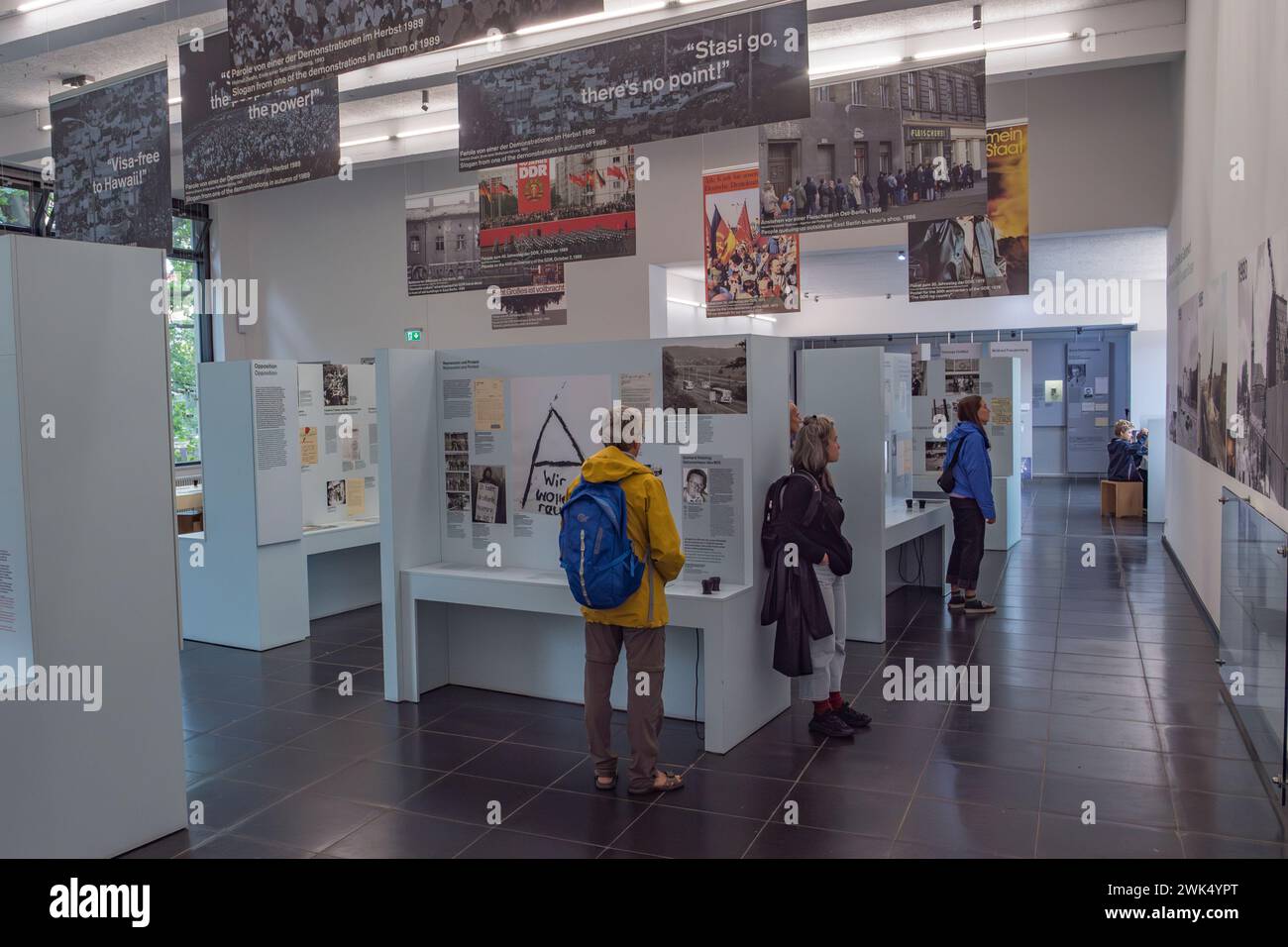 General view inside the Dokumentationszentrum Berliner Mauer on Bernauer Strasse, Berlin, Germany. Stock Photo