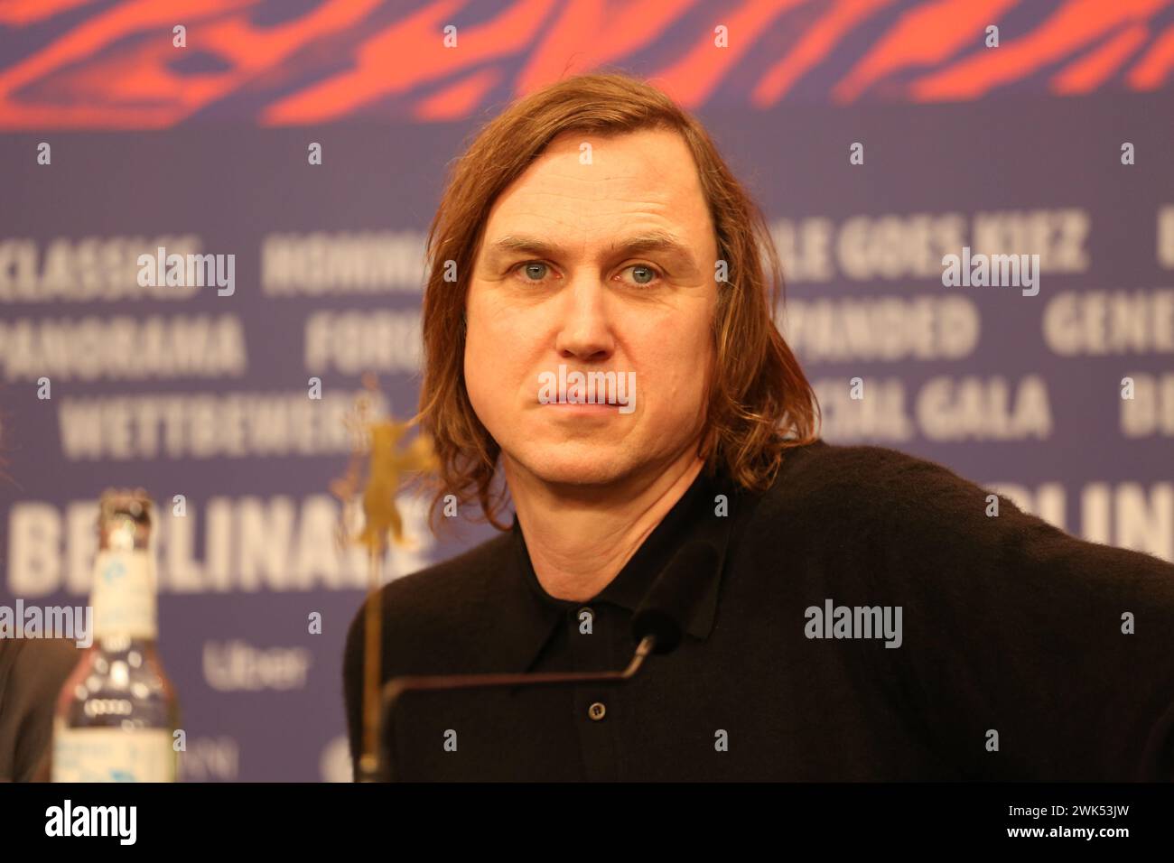 Berlin, Germany, 18th February 2024, Actor Lars Eidinger at the press conference for the film Dying (Sterben) at the 74th Berlinale International Film Festival. Photo Credit: Doreen Kennedy / Alamy Live News. Stock Photo