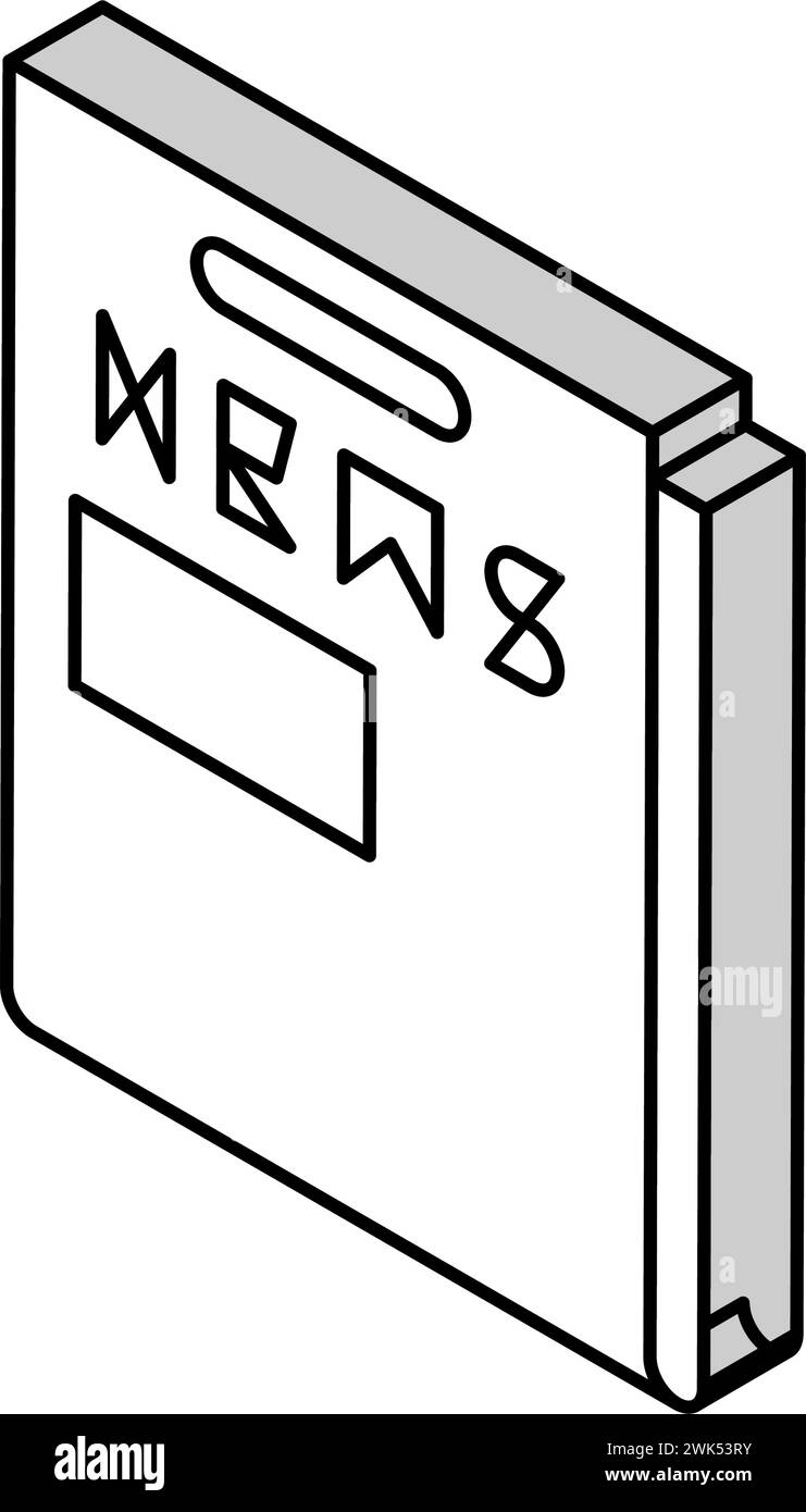 newspaper with news articles isometric icon vector illustration Stock