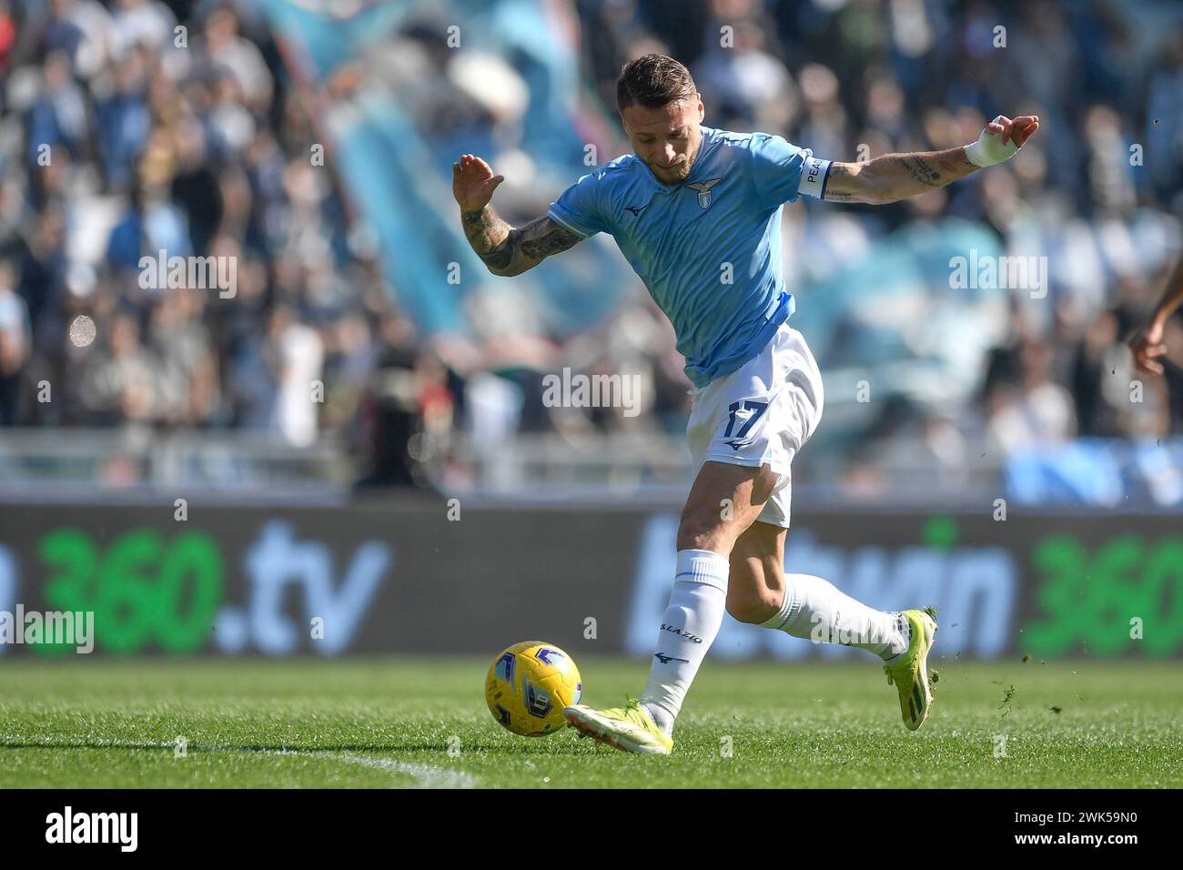 Rome, Italy. 18th Feb, 2024. Ciro Immobile of SS Lazio during the Serie