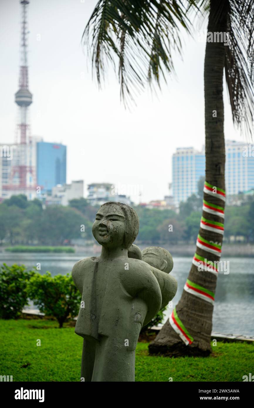 Statue at Thong Nhat Park, Hanoi, Vietnam Stock Photo