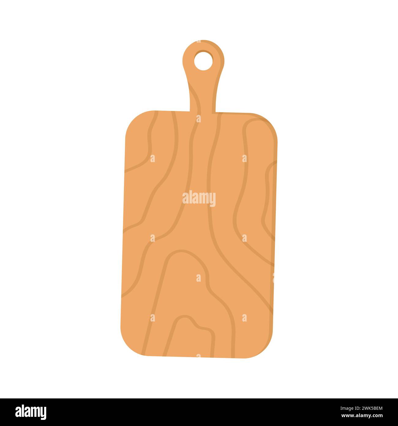 Wooden cutting board. illustration isolated on white background Stock ...