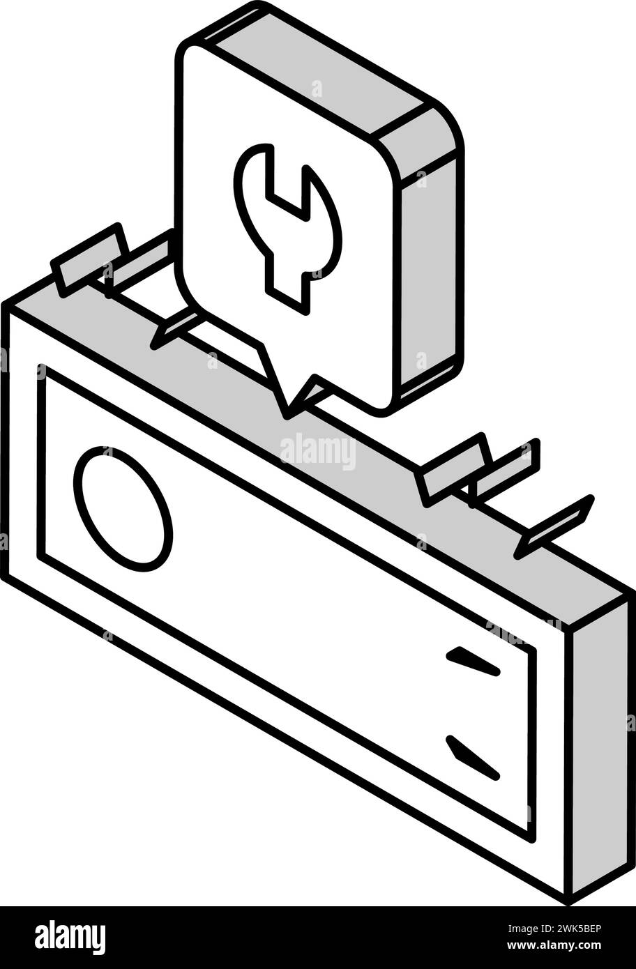 car audio system repair isometric icon vector illustration Stock Vector