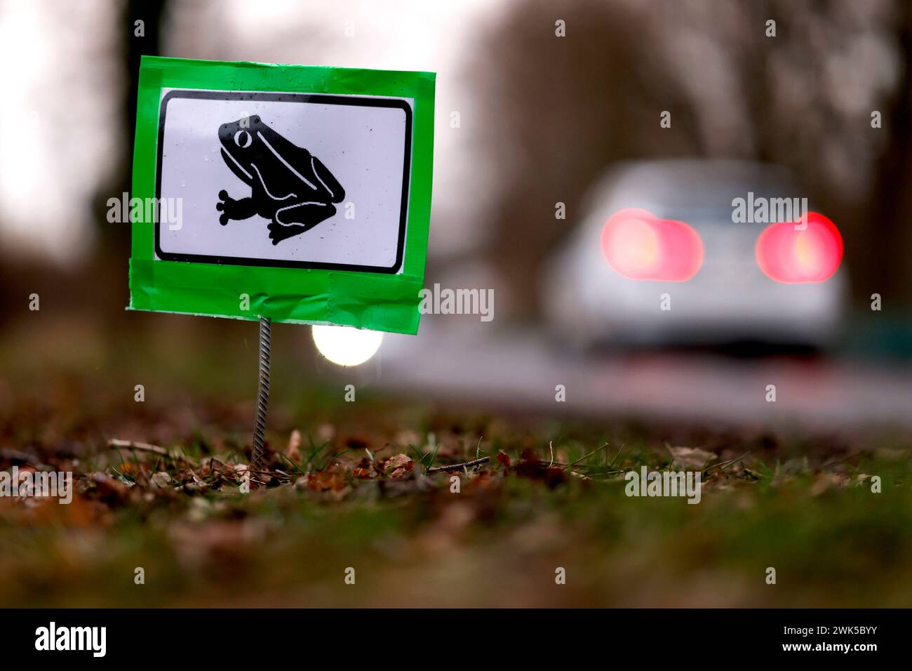 Hinweisschild Warnschild Vorsicht Krötenwanderung Hinweisschild Warnschild Vorsicht Krötenwanderung