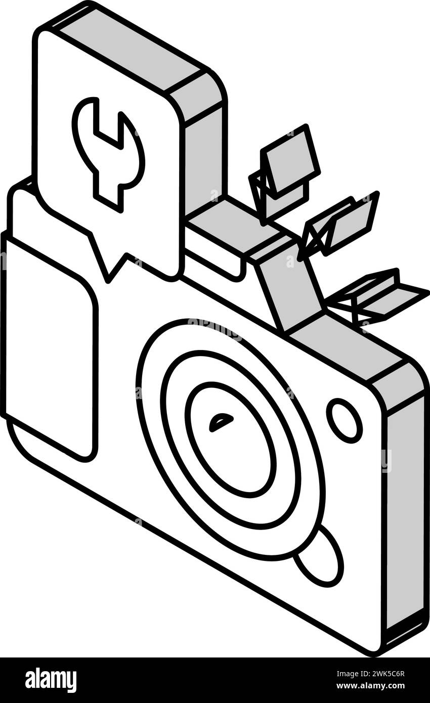 photo camera repair isometric icon vector illustration Stock Vector ...