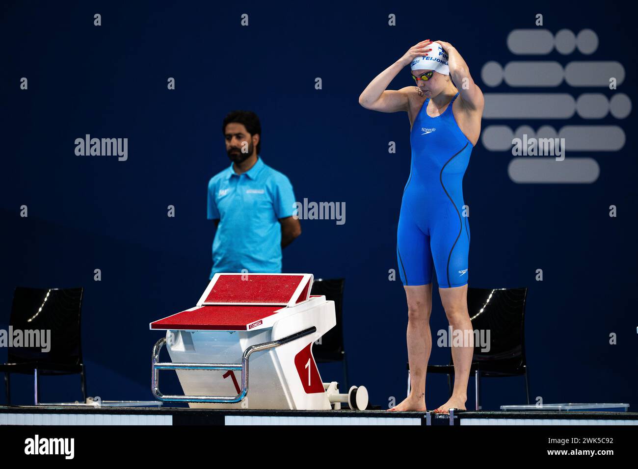 Fanny Teijonsalo of, Finland. , . ahead of competing in women's 50