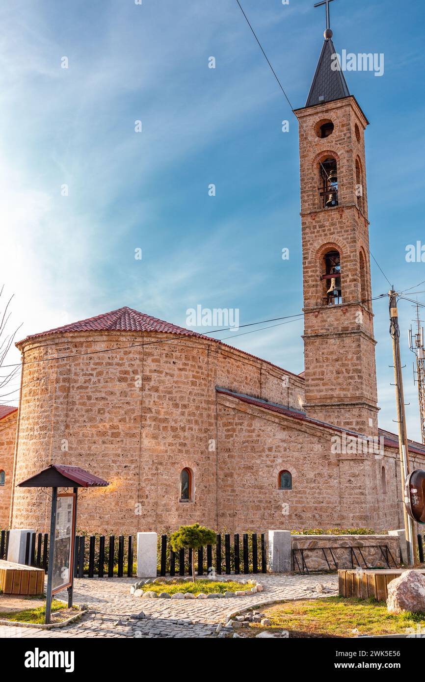 Prizren, Kosovo - 6 FEB 2024: The Cathedral of Our Lady of Perpetual Succour is a Roman Catholic cathedral in Prizren, seat of the Albanian Roman Cath Stock Photo