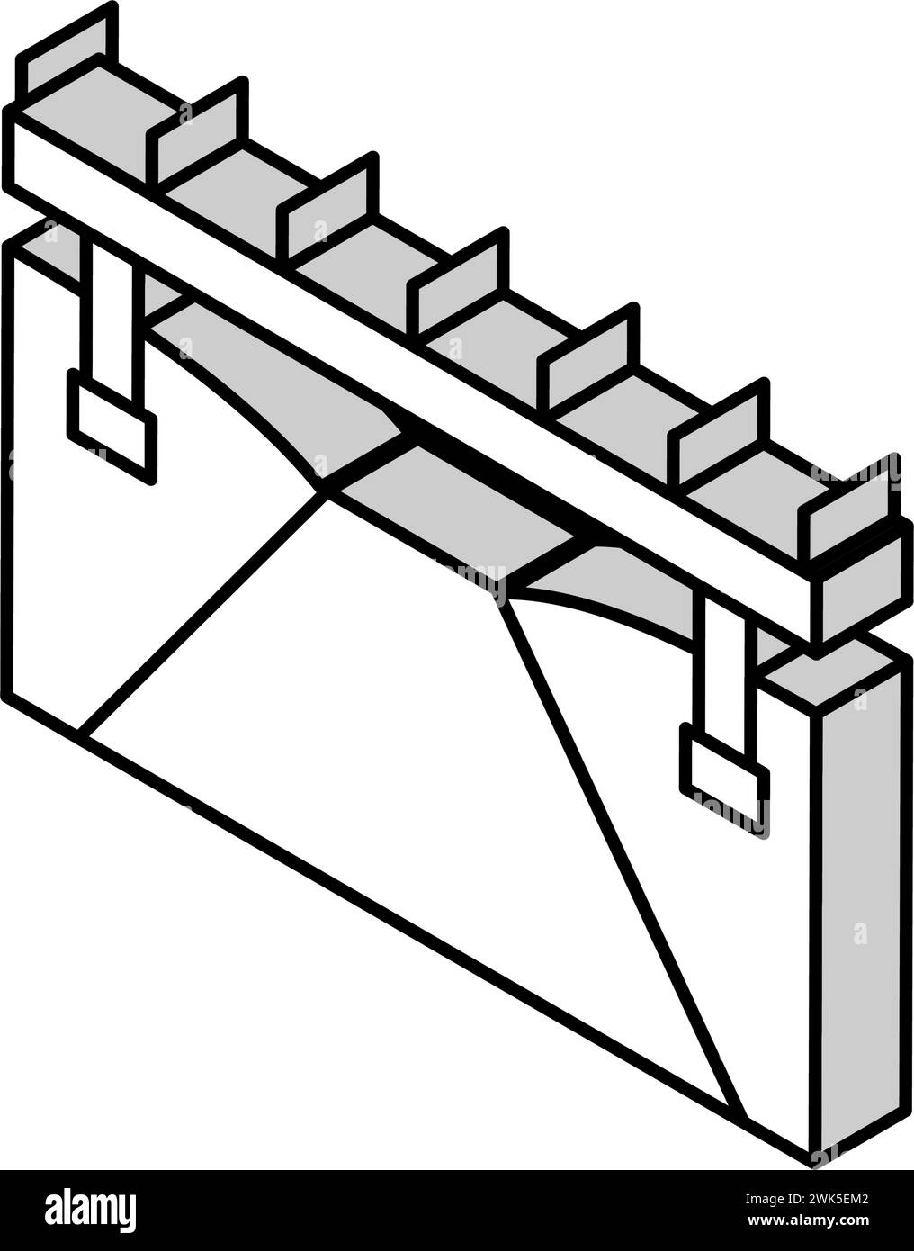 Isometric vector road bridge transport Black and White Stock Photos ...