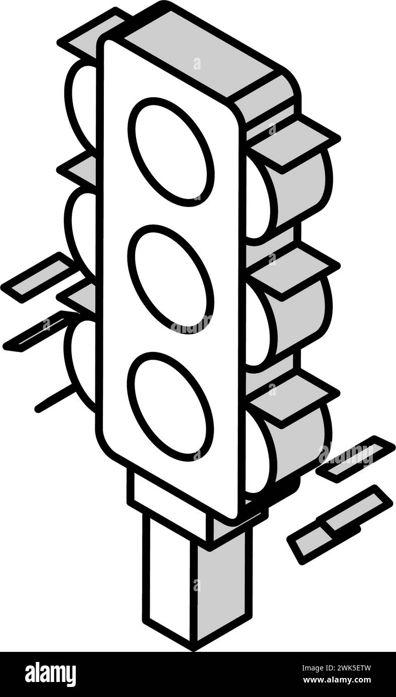 traffic light isometric icon vector illustration Stock Vector Image ...
