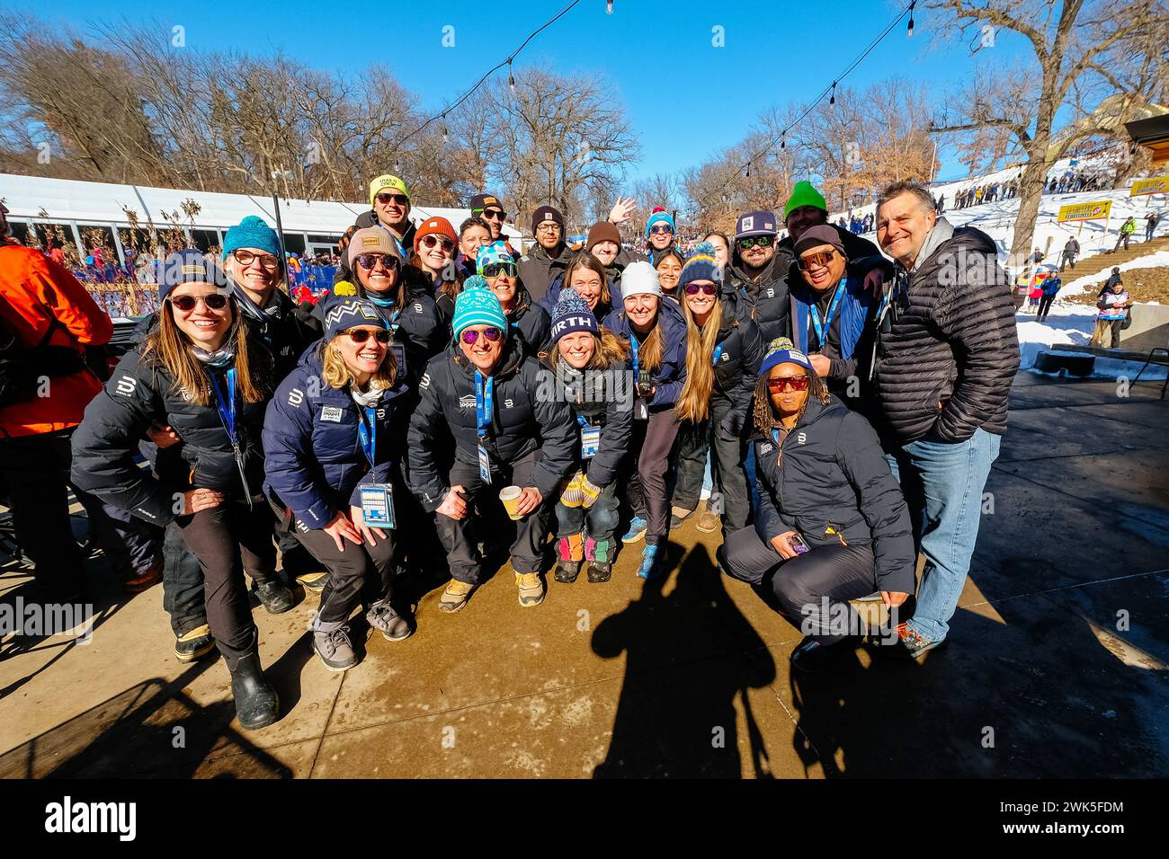 Minneapolis, Minnesota, USA. 18th Feb, 2024. Members of Team USA during