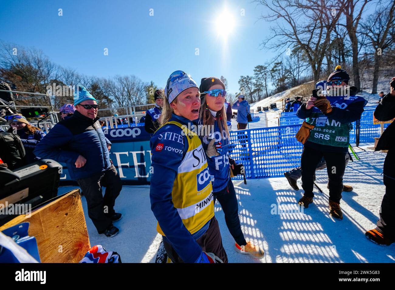 Minneapolis, Minnesota, USA. 18th Feb, 2024. JESSIE DIGGINS after the