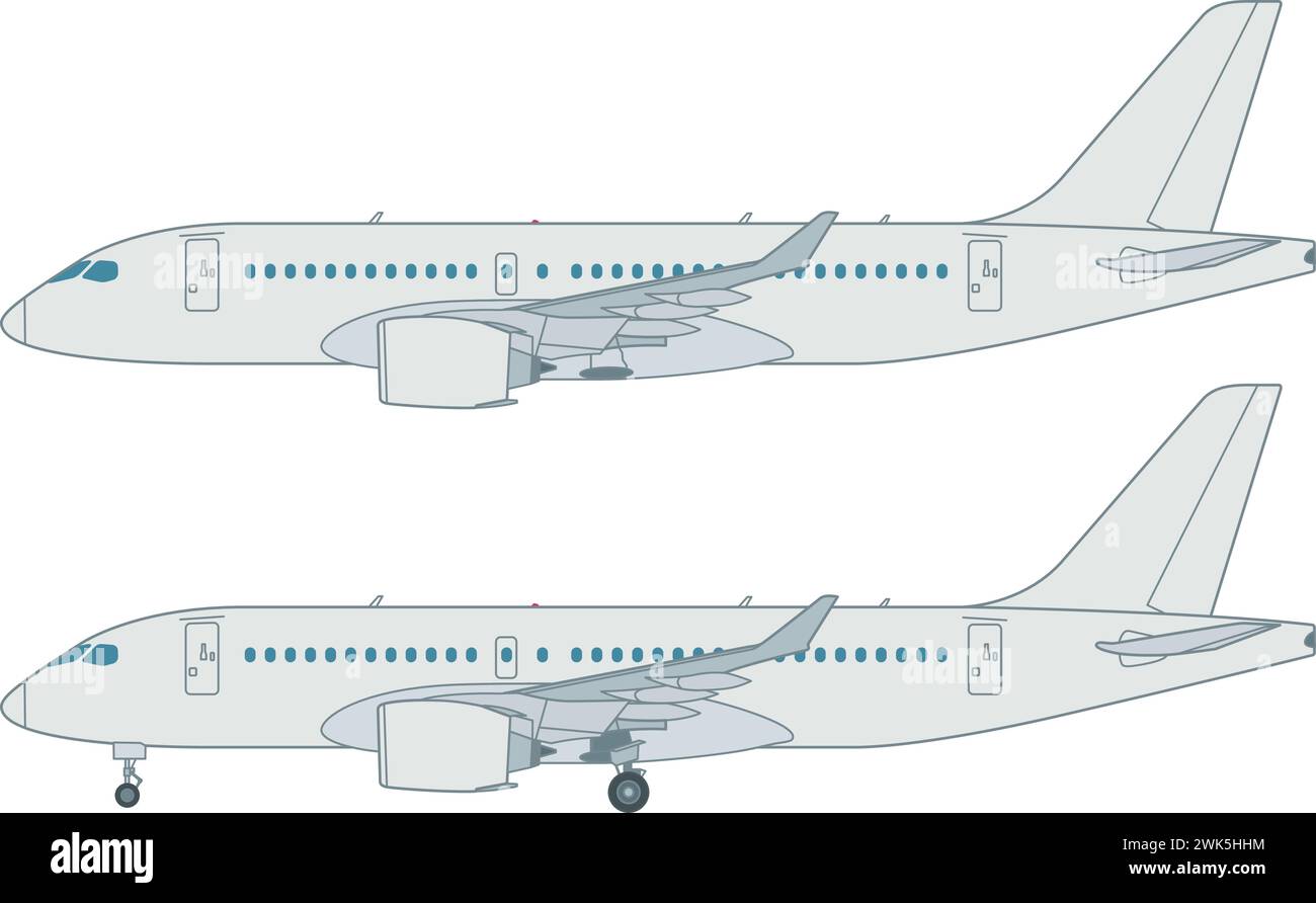 Europäisches Verkehrsflugzeug Stock Vector