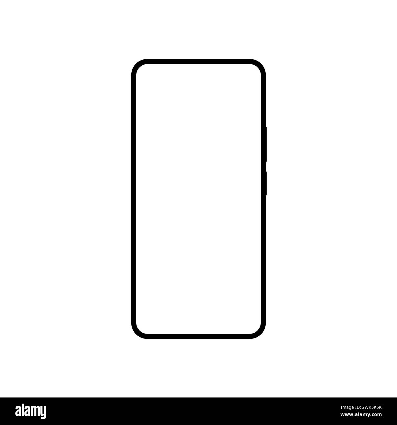 Phone icon. Outline smartphone. Black mobile phone isolated on white background. Silhouette