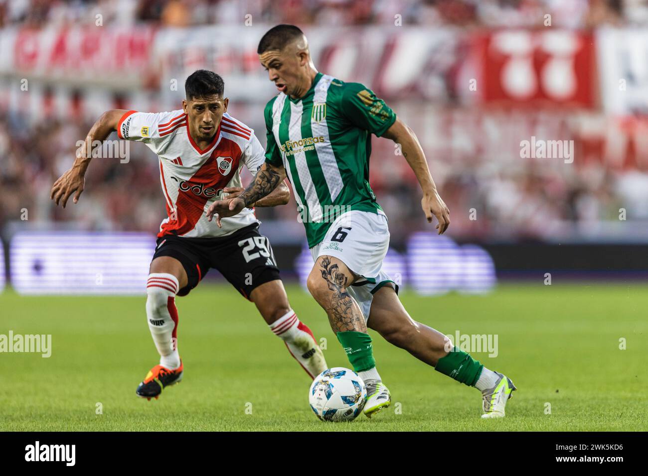 Buenos Aires, Argentina. 18th February, 2024. Aaron Quiroz of Banfield ...