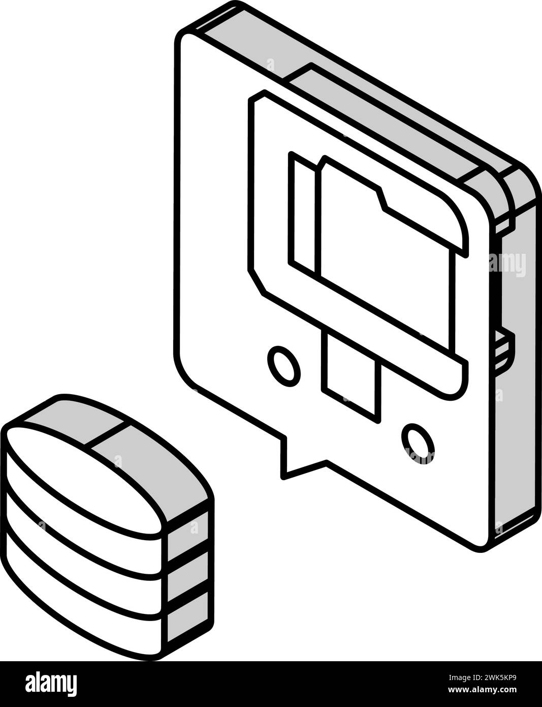file compression digital processing isometric icon vector illustration ...