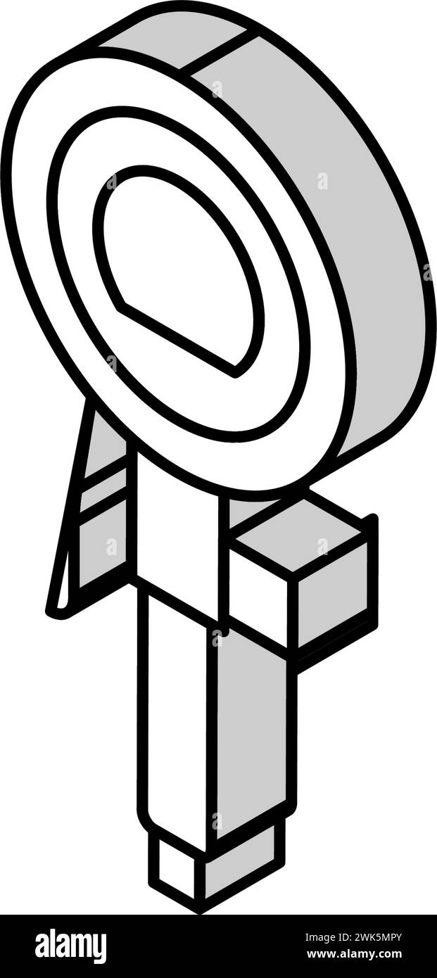 pressure measurement part of air compressor isometric icon vector ...