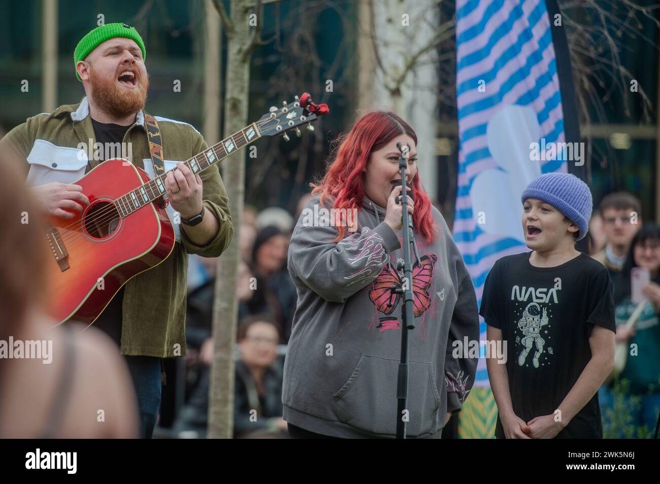 Singer Tom Walker plays 2 free gigs in Barnsley Town Centre before embarking on his UK Tour. He played the gigs in response to a facebook poll. Stock Photo