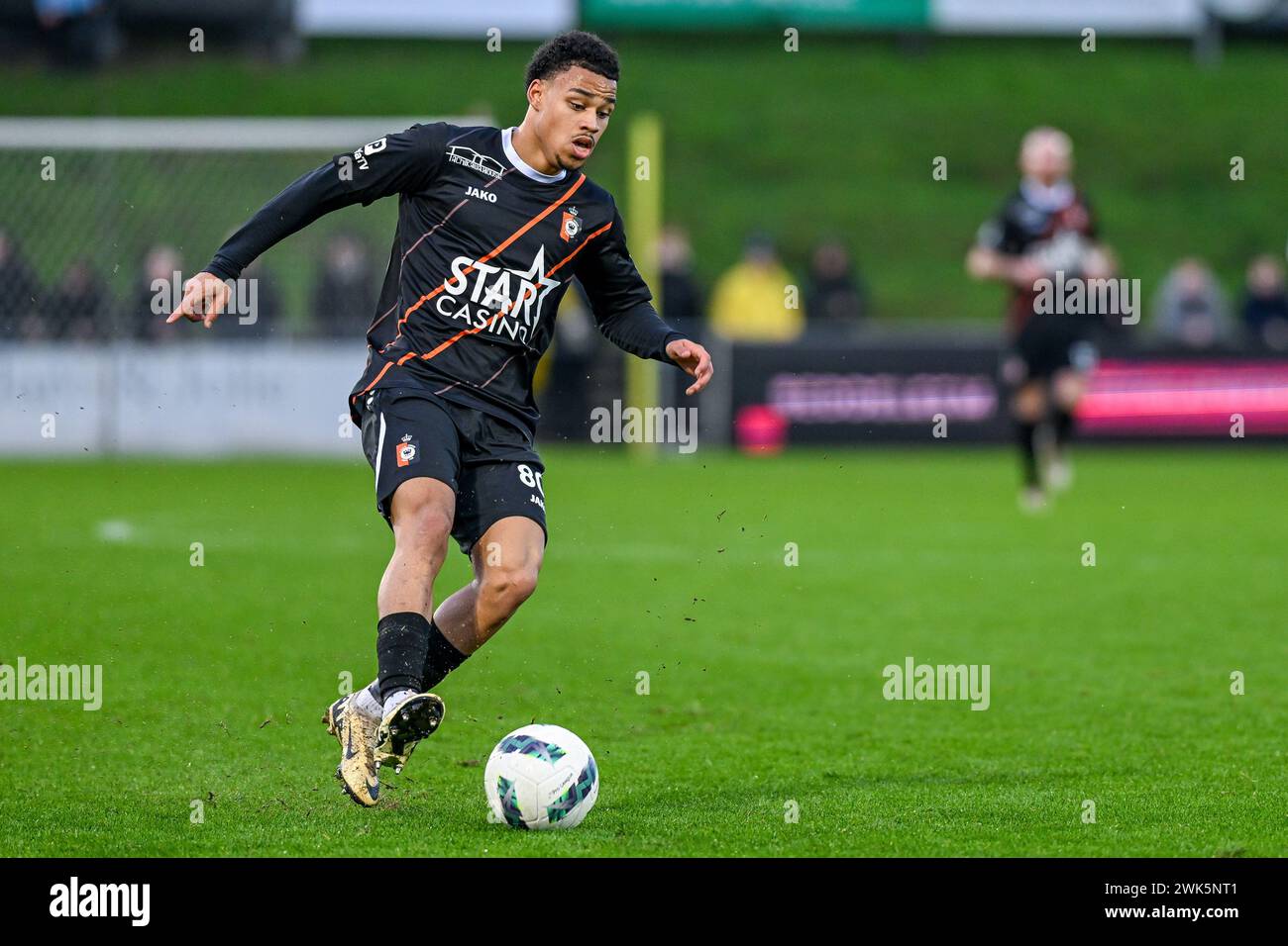 Emilio Kehrer (80) of KMSK Deinze pictured during a soccer game between