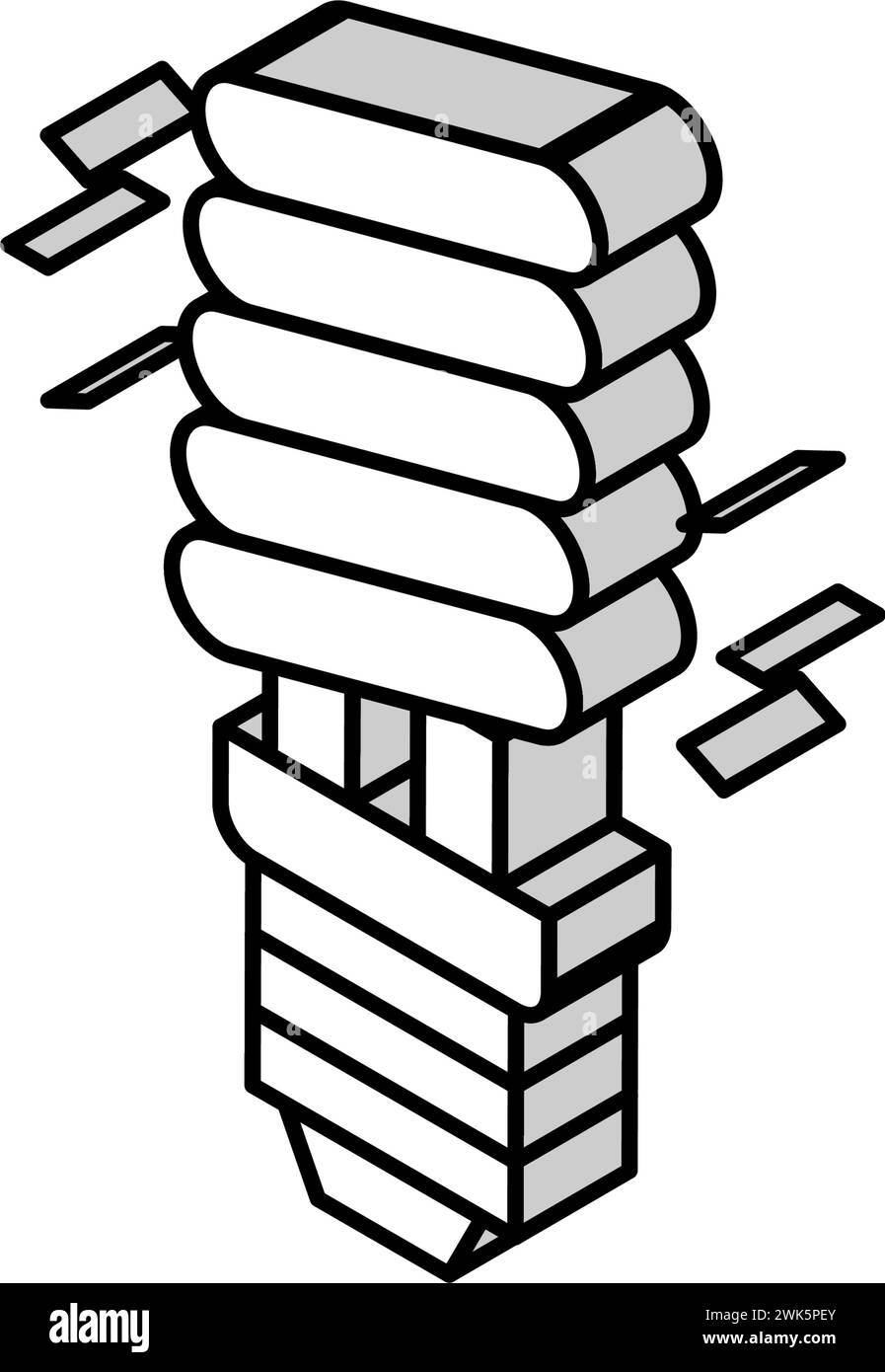 lamp energy saving isometric icon vector illustration Stock Vector ...