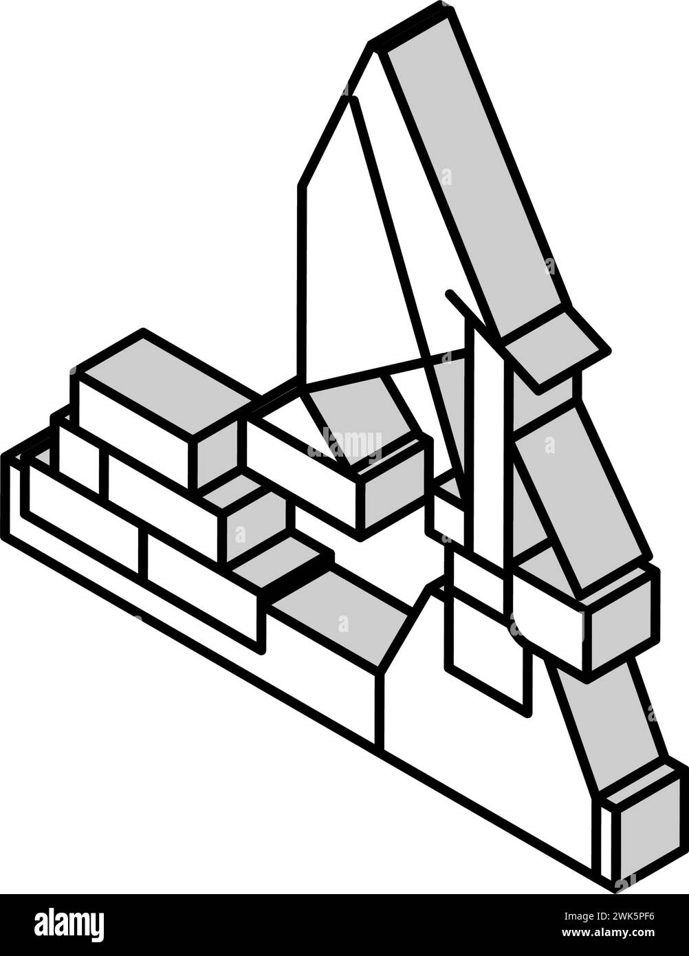 container loader port equipment isometric icon vector illustration ...